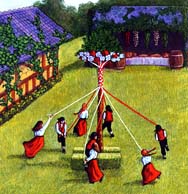 Wicca, Sabbat y Ritual de Beltane, Palo de Mayo, Maypole, Hemisferio Norte
